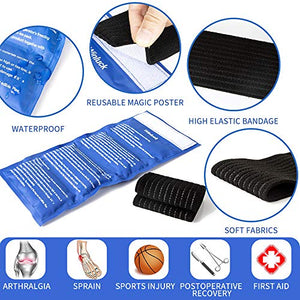 Gel Ice Cold Packs - (2-Piece Set) Soft Reusable Cold/Hot Compress , Provides Alleviate Joint and Muscle Pain. Flexible Therapy from Injuries - Shoulder, Back, Knee, Neck, Ankle  & More.