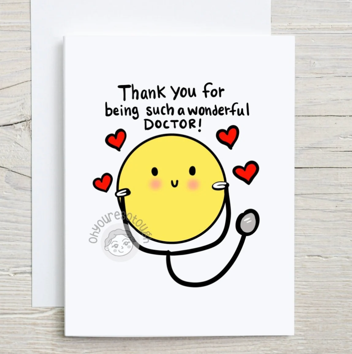 Doctor Thank You Card Funny - Doctor Thank You Gift
