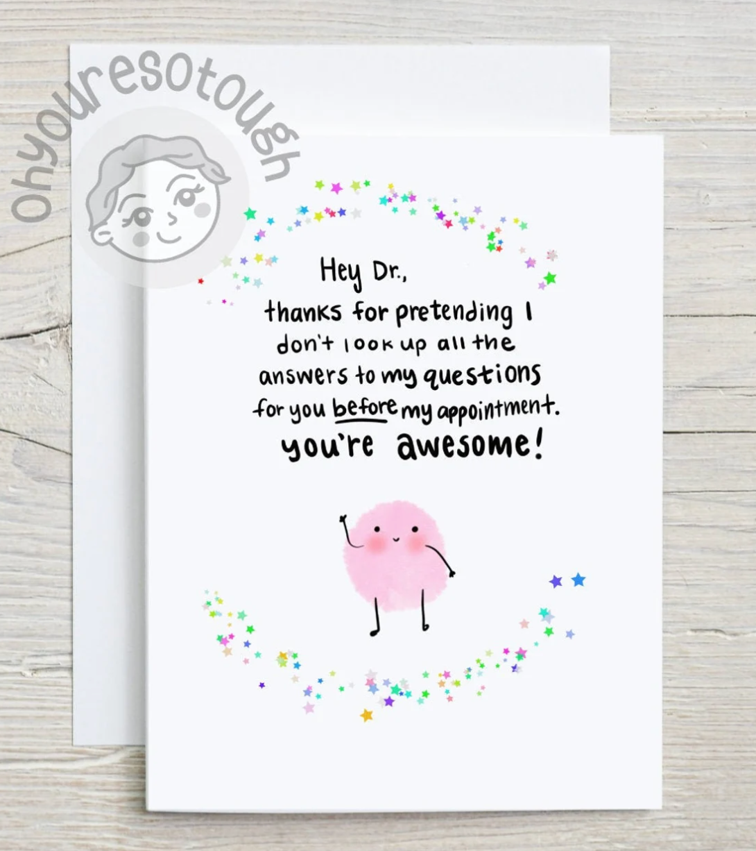Funny Doctor Thank You Card - Dr Google - Doctor Thank You Gift