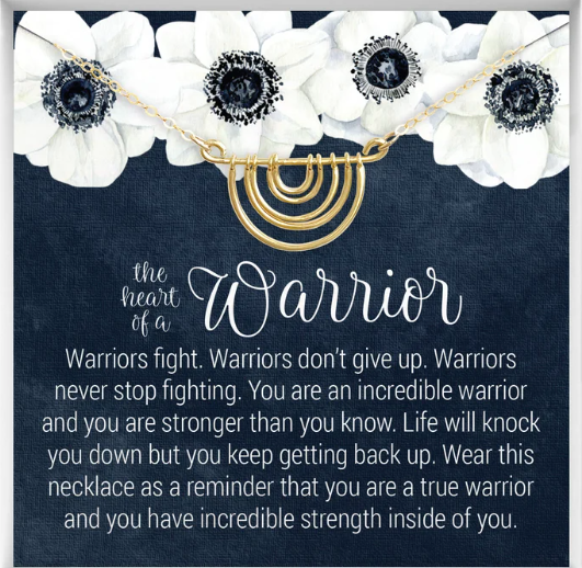 Warrior Gift, Survivor Jewelry, Recovery Necklace, Warrior Necklace, Inspirational Gift, Strength Gift, 14kt Gold Filled or Sterling Silver