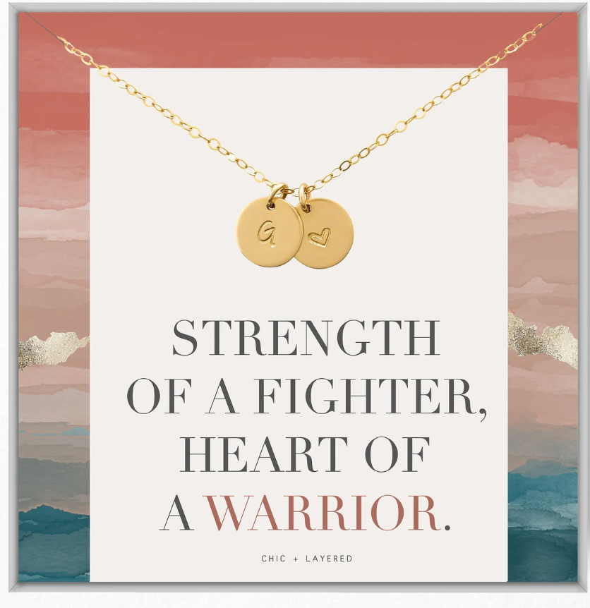 Warrior Gift Necklace • Strength of a Fighter, Heart of a Warrior • Strength Gift • Hardship Gift • Gift of Encouragement • Words of Wisdom