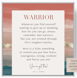 Warrior Gift Necklace • Strength of a Fighter, Heart of a Warrior • Strength Gift • Hardship Gift • Gift of Encouragement • Words of Wisdom