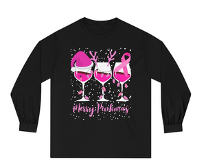 Merry pinkmas, christmas shirt, breast cancer, gift for her, gift for mom, wine shirt, breast cancer awareness, pink christmas, wine glasses