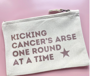 Kicking Cancer’s Arse pouch, chemo meds bag for travel and holidays, case for all chemo stuff and hospital letters and records