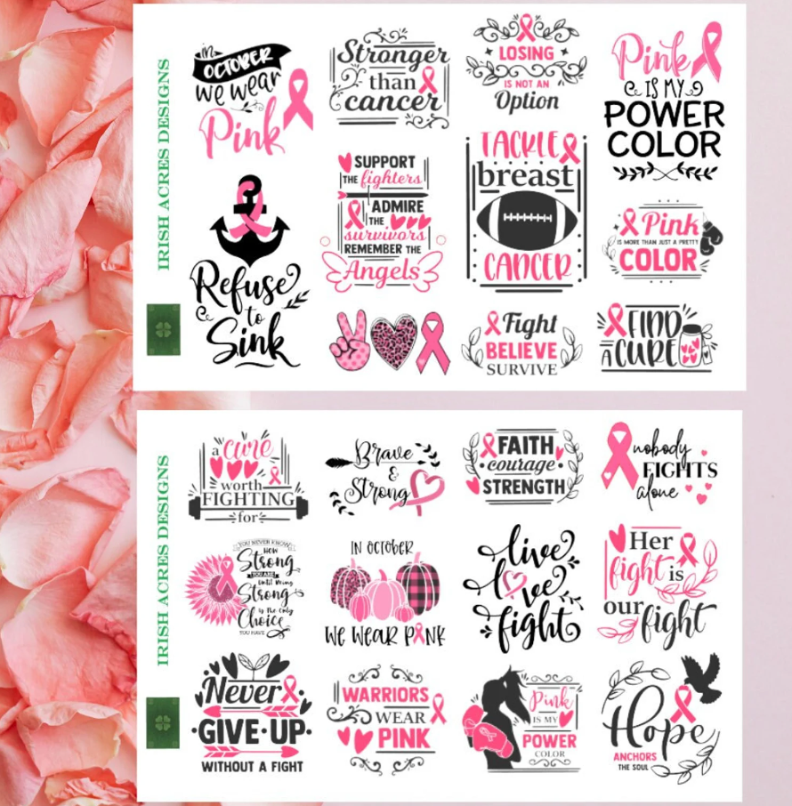 Breast Cancer Awareness Planner Sticker Quotes