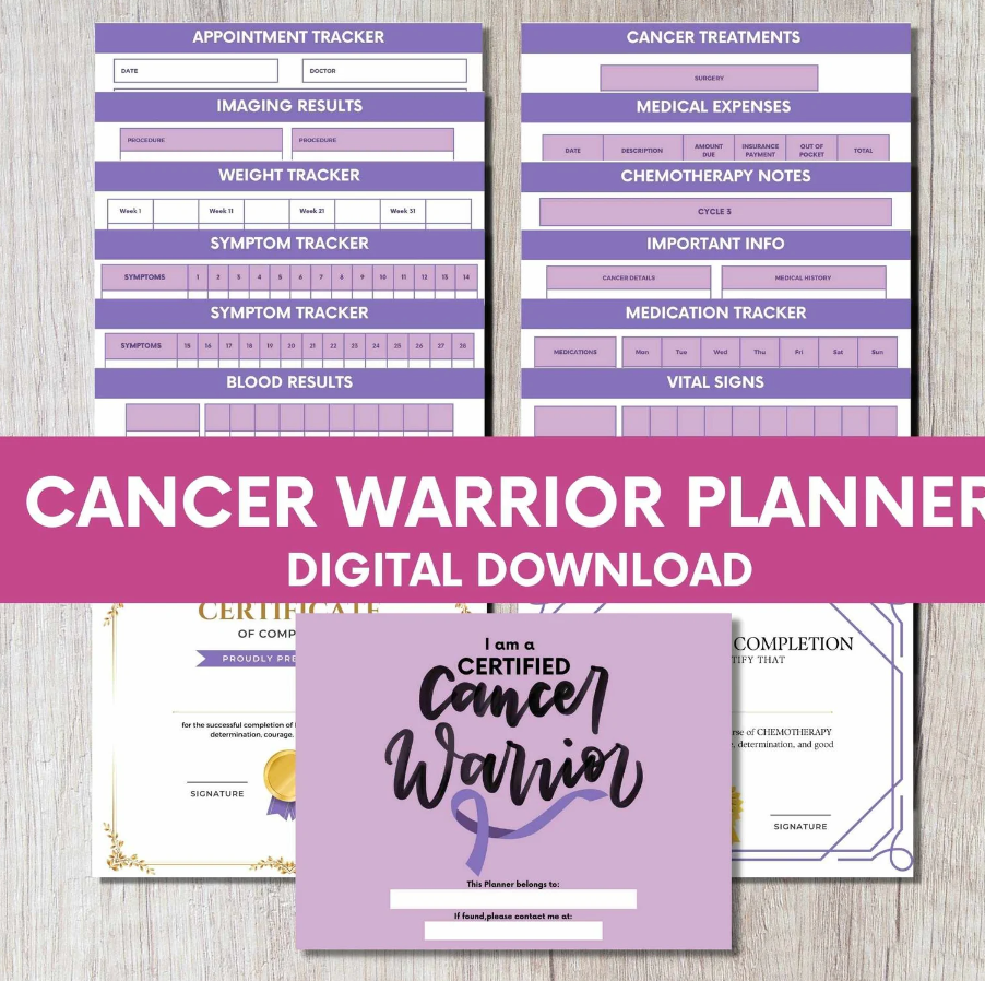 Cancer Patient Planner, Cancer Survivor Gift, Cancer Planner for Pancreatic Cancer, Ovarian Cancer, Medical Planner, Digital Download
