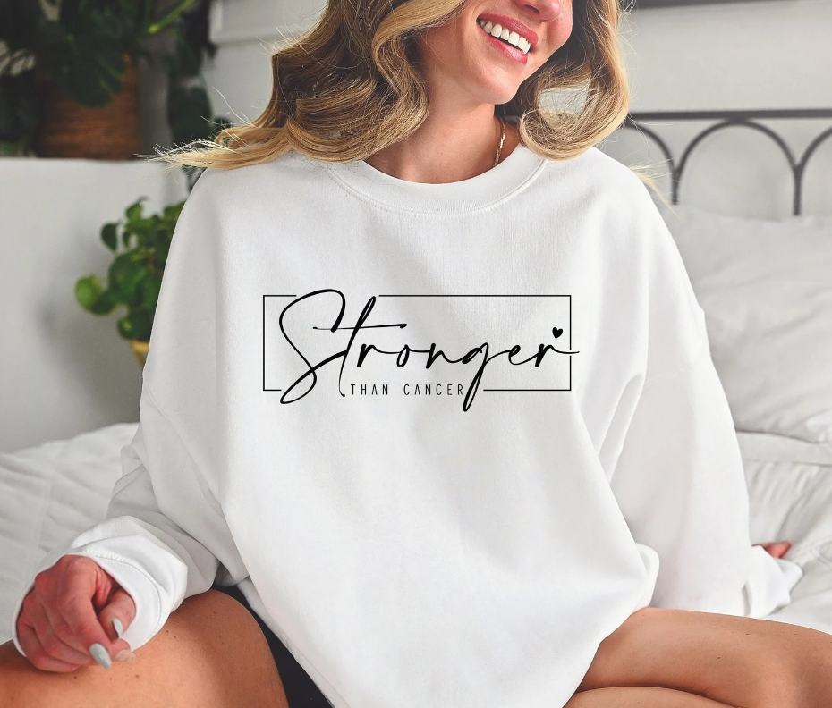 Stronger Than Cancer Sweatshirt,Breast Cancer Survivor Shirt,Cancer Warrior Hoodie,Motivational Shirt for Cancer Patients,Cancer Gift,PC6593