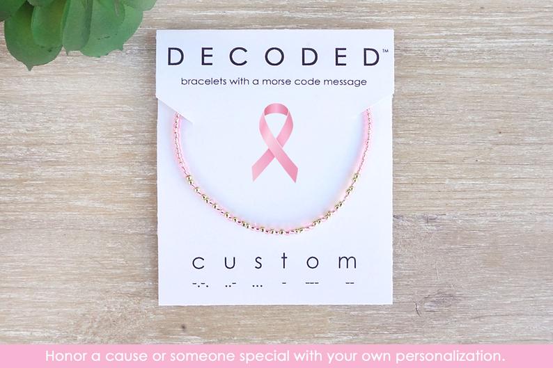 Breast Cancer Awareness - Custom Morse Code BraceletBreast Cancer Awareness - Custom Morse Code Bracelet