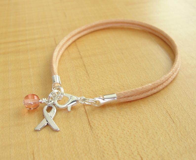 Peach Awareness Bracelet (Cotton) - Uterine and Endometrial Cancer